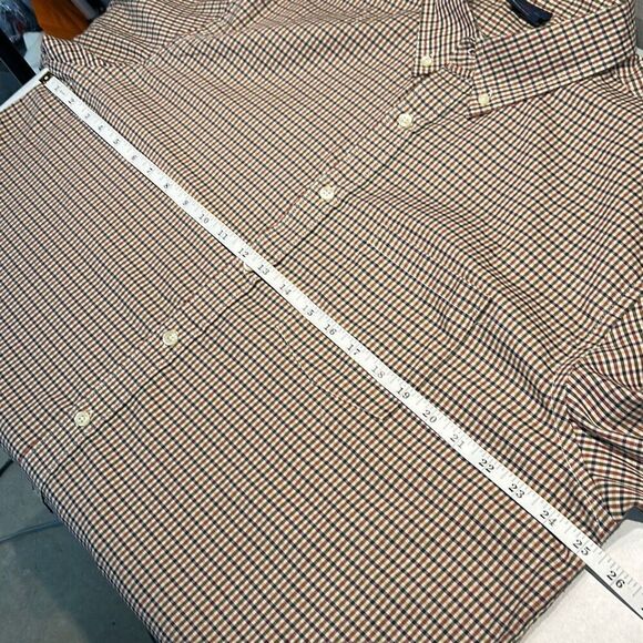 Bills Khakis Button Front Shirt Mens Sz XL Long Sleeve Tan Brown Check - Picture 7 of 9